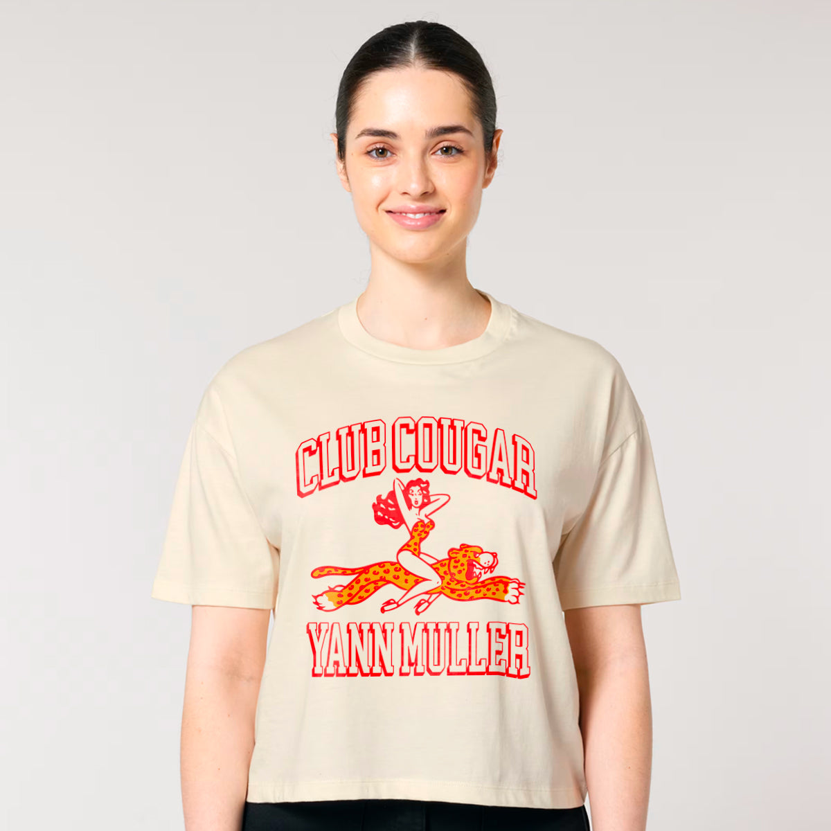 Tee shirt Oversize Yann Muller Cougar Club Ecru Fille