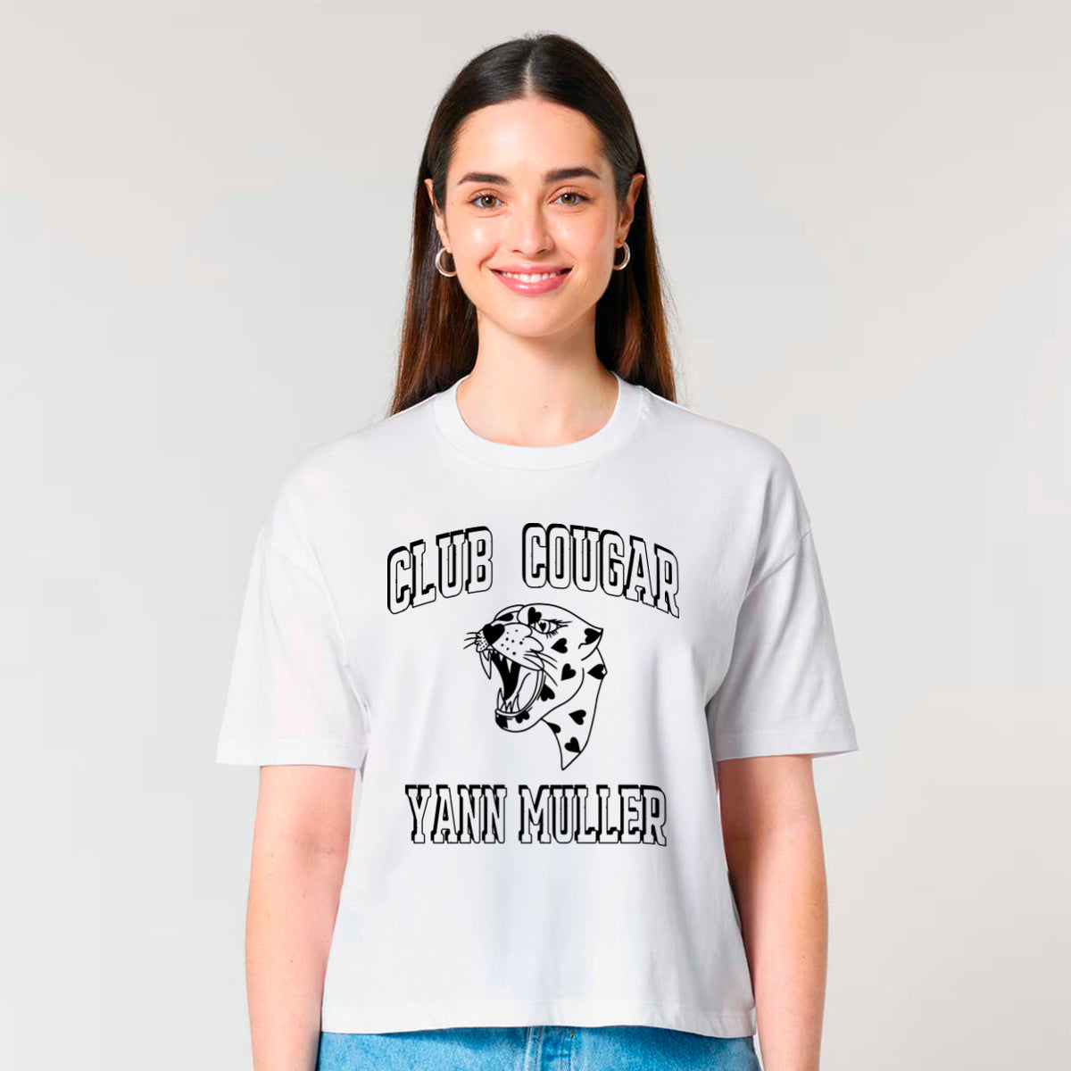 Tee shirt Oversize Yann Muller Love Club Cougar Puff Fille