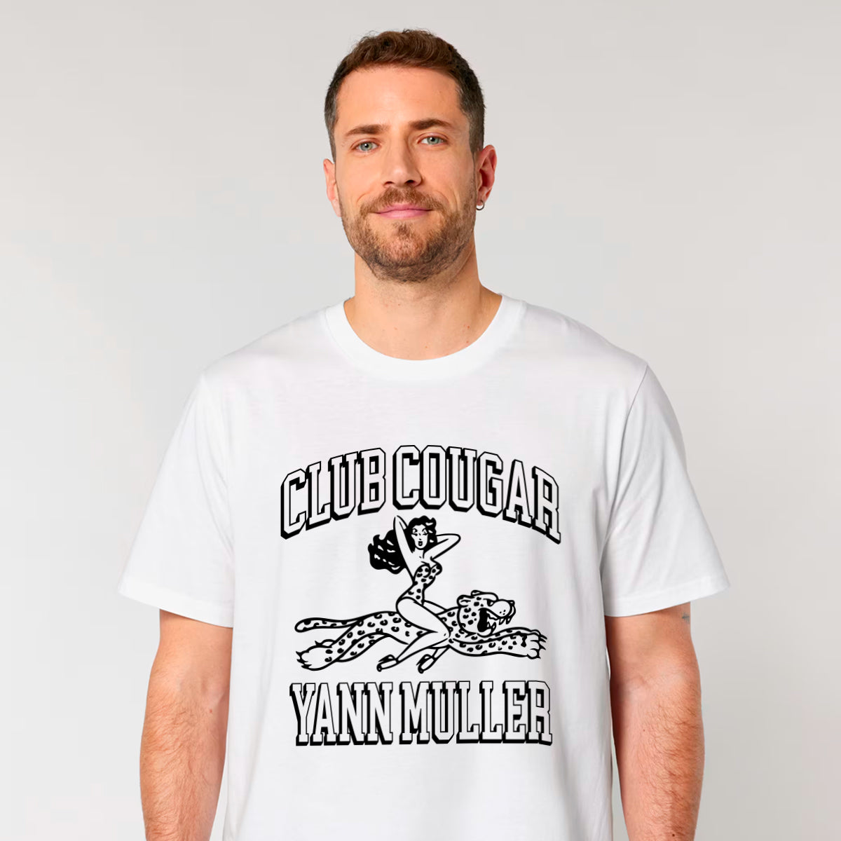 Tee shirt Yann Muller Rodeo Club Cougar Puff Blanc