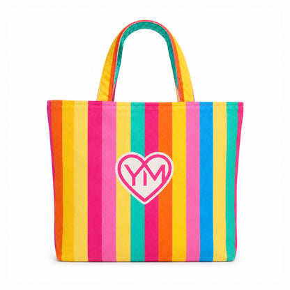 Tote Bag de plage à rayure multicolore Yann muller